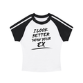 Contrast Stripes Bodycon Raglan  Sleeve T-Shirt